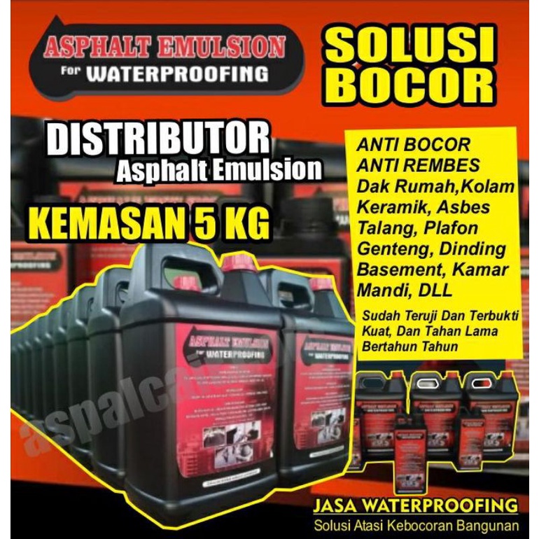 Aspal Cair untuk dak rembes dan bocor kemasan 5kg