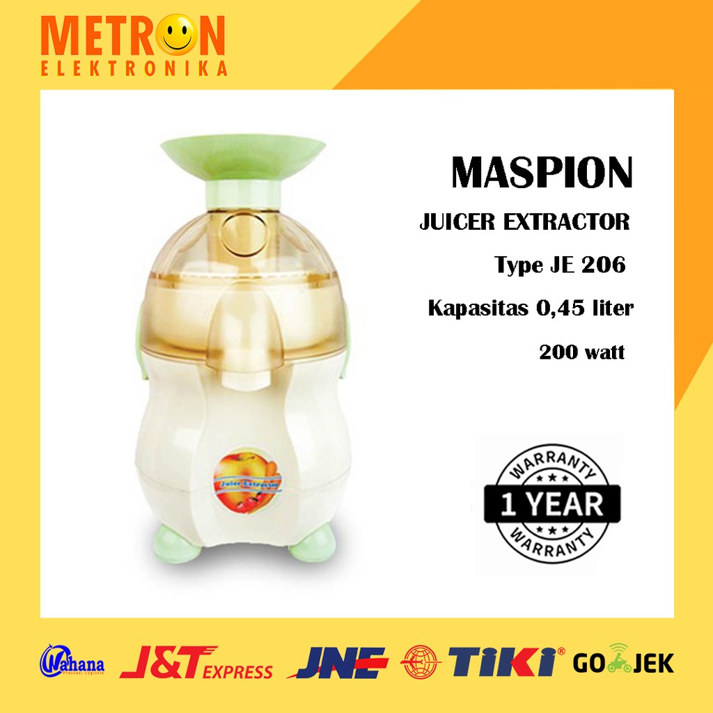 MASPION JE 206 JUICER EXTRACTOR 0,45 LITER 200 WATT / MASPION JE206