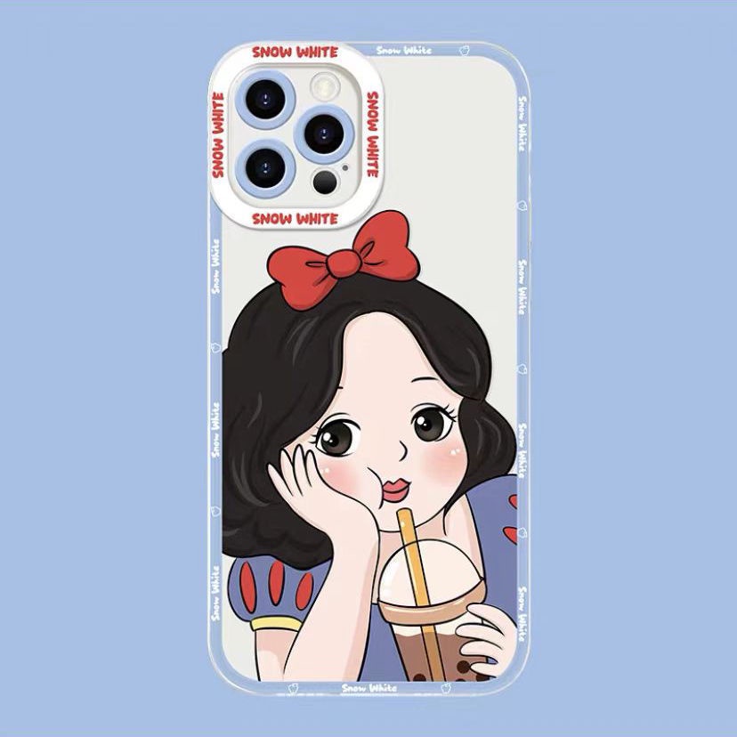 Soft Case TPU Motif Princess Untuk Iphone 14 13 12 11 Pro X XR XS Max 6 6S 7 8 Plus