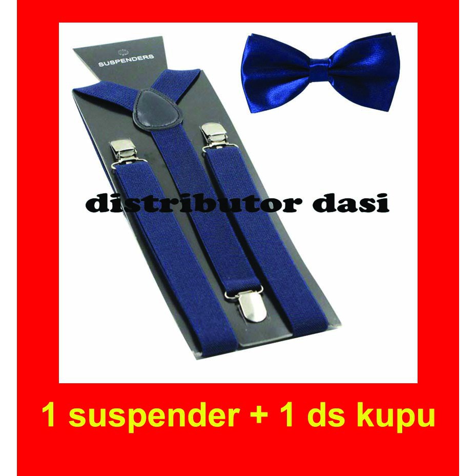 suspender bretel capit 3 set dasi kupu kupu navy distributor dasi