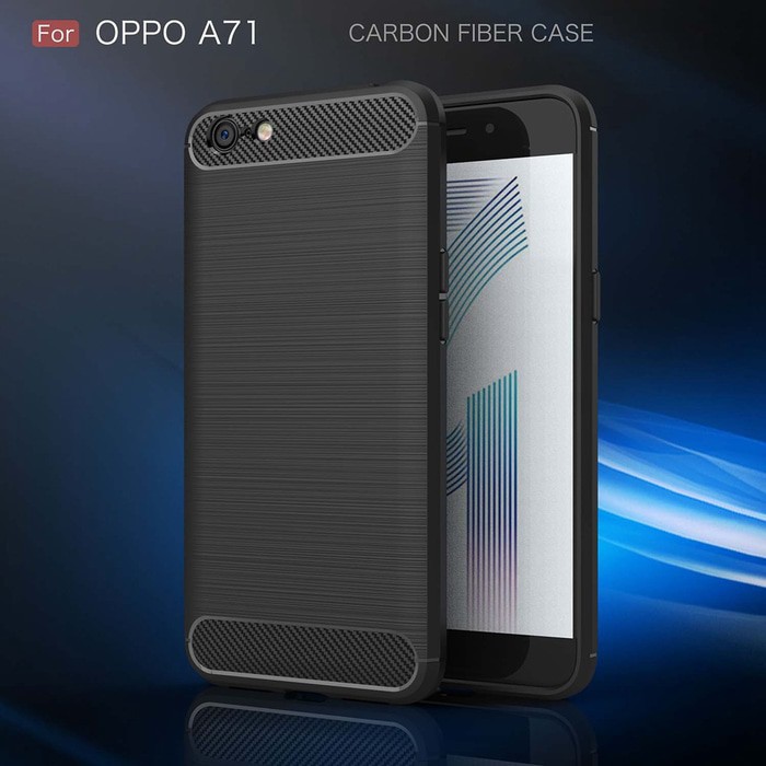 KEREN BANGET FIBER LINE Oppo F5 - A71 spigen like full cover case casing carbon hp