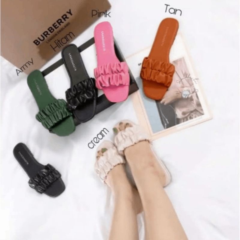 Sandal Wanita Sendal Teplek Kokop Kerut