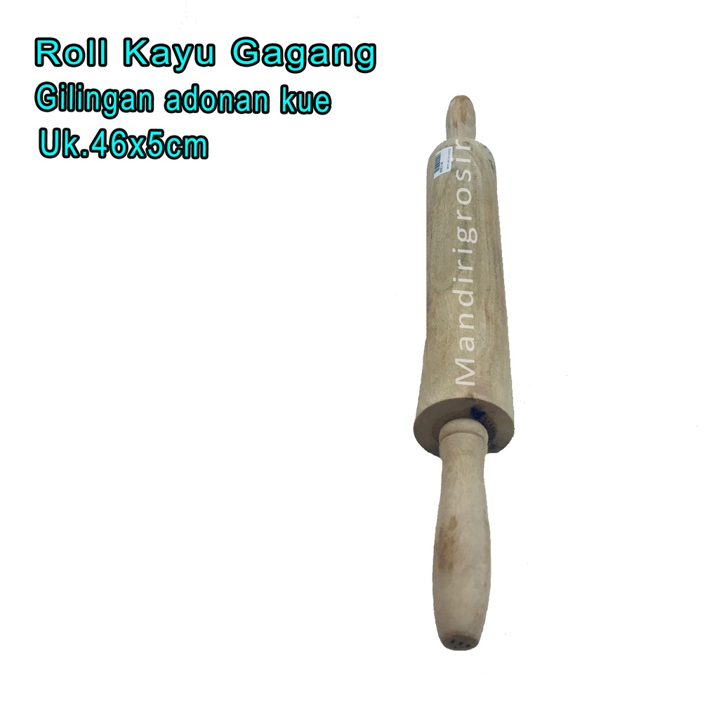 Gilingan adonan kue *Roll Kayu Gagang * Polos * Uk.46x5cm