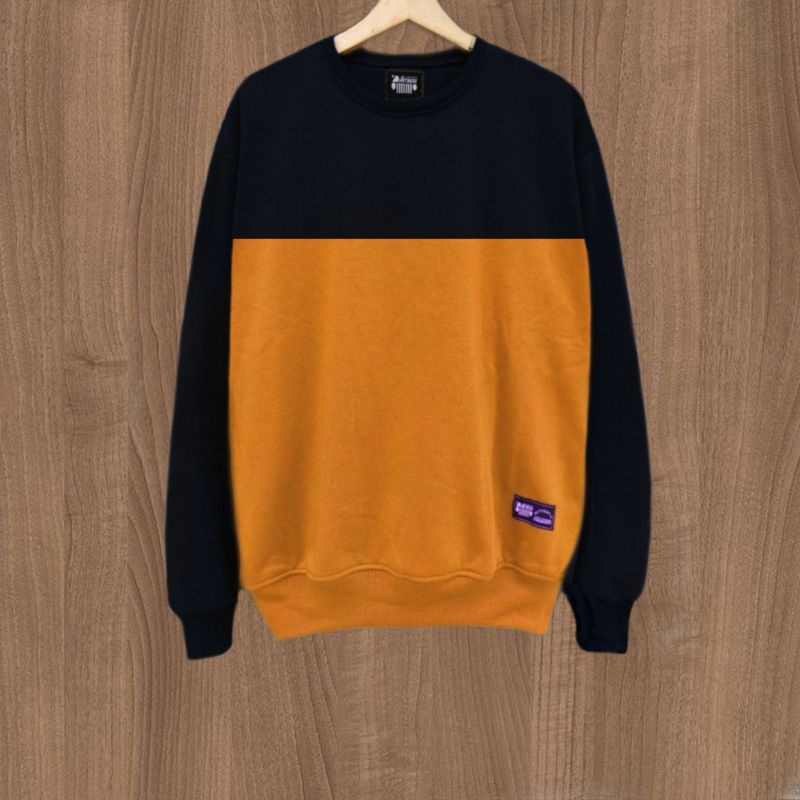 Sweater Crewneck Kombinasi Pria Wanita Premium Distro (BAYAR DI TEMPAT)