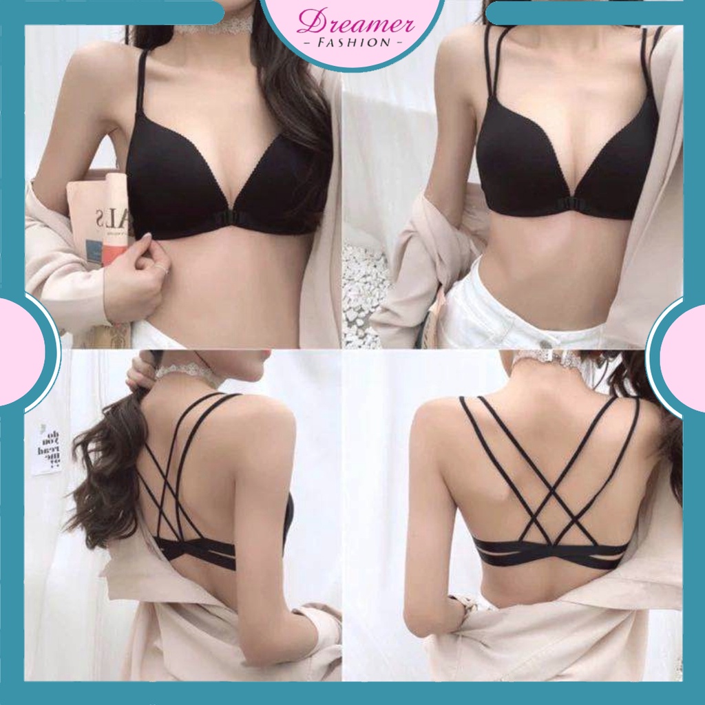 DF BR104 Bra Wanita Model One-Piece Bra Bralette Push Up Bahan Tipis dan Bergaya Sexy BH