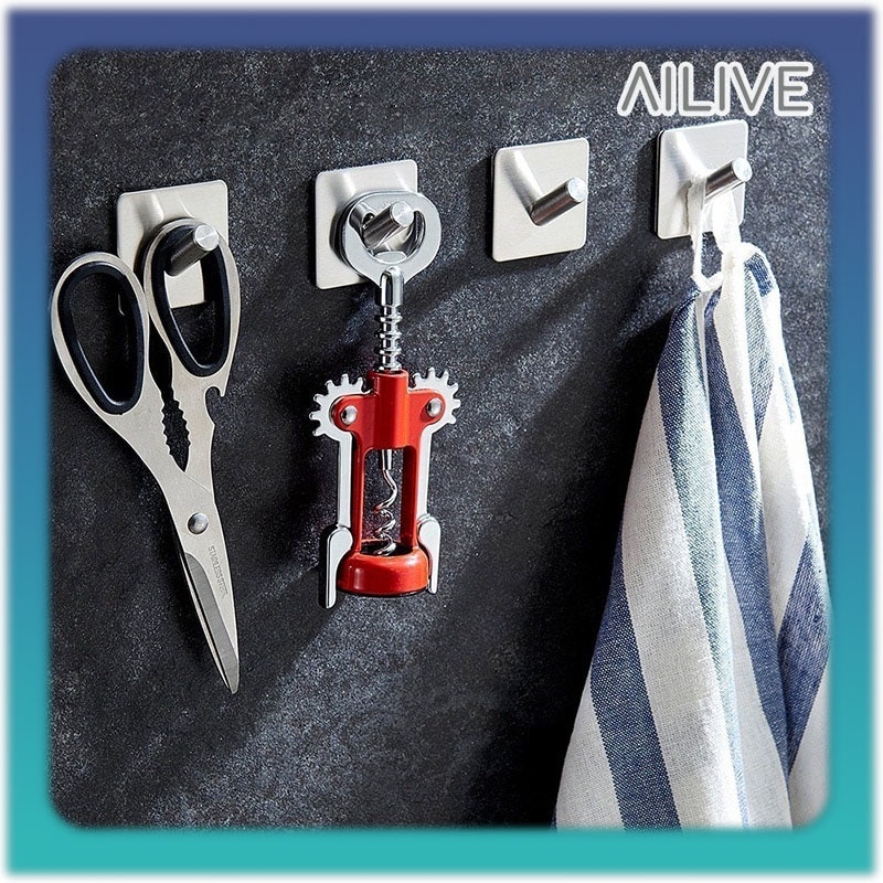 Gantungan Dinding Kapstok Hook Hanger Stainless Steel Baju Handuk Tempel Dapur Kamar Mandi Cantol