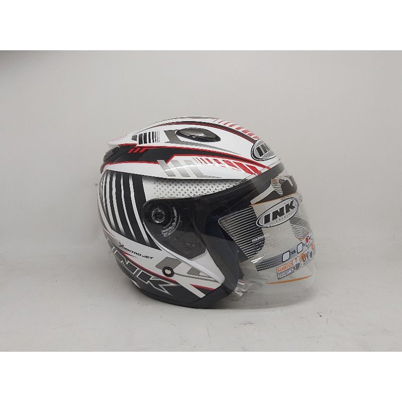 Helm INK CENTRO JET Seri 5 White/Black/Red
