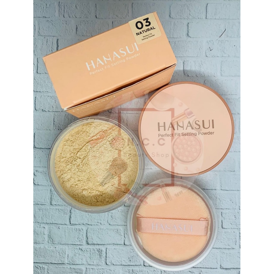 ^ KYRA ^ Hanasui Perfect Fit Setting Powder Bedak Tabur Make up Kosmetik Wajah - Netto 12 gr