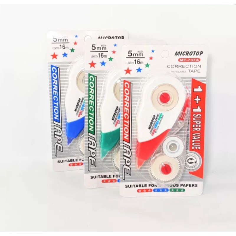 

Tipex Kertas Berkualitas Gratis Refill / Correction Tape 16 Meter Microtop 737A