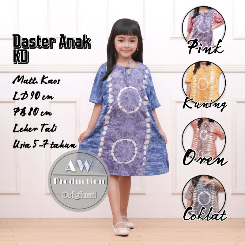 DASTER KAOS ANAK MOTIF ABSTRAK 5-7 TH DRESS MIDI ANAK PEREMPUAN VIRAL KEKINIAN