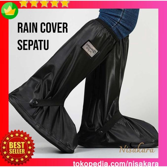 Rain Cover Sepatu Anti Hujan Rain Cover Shoes Dengan Reflektor Cahaya