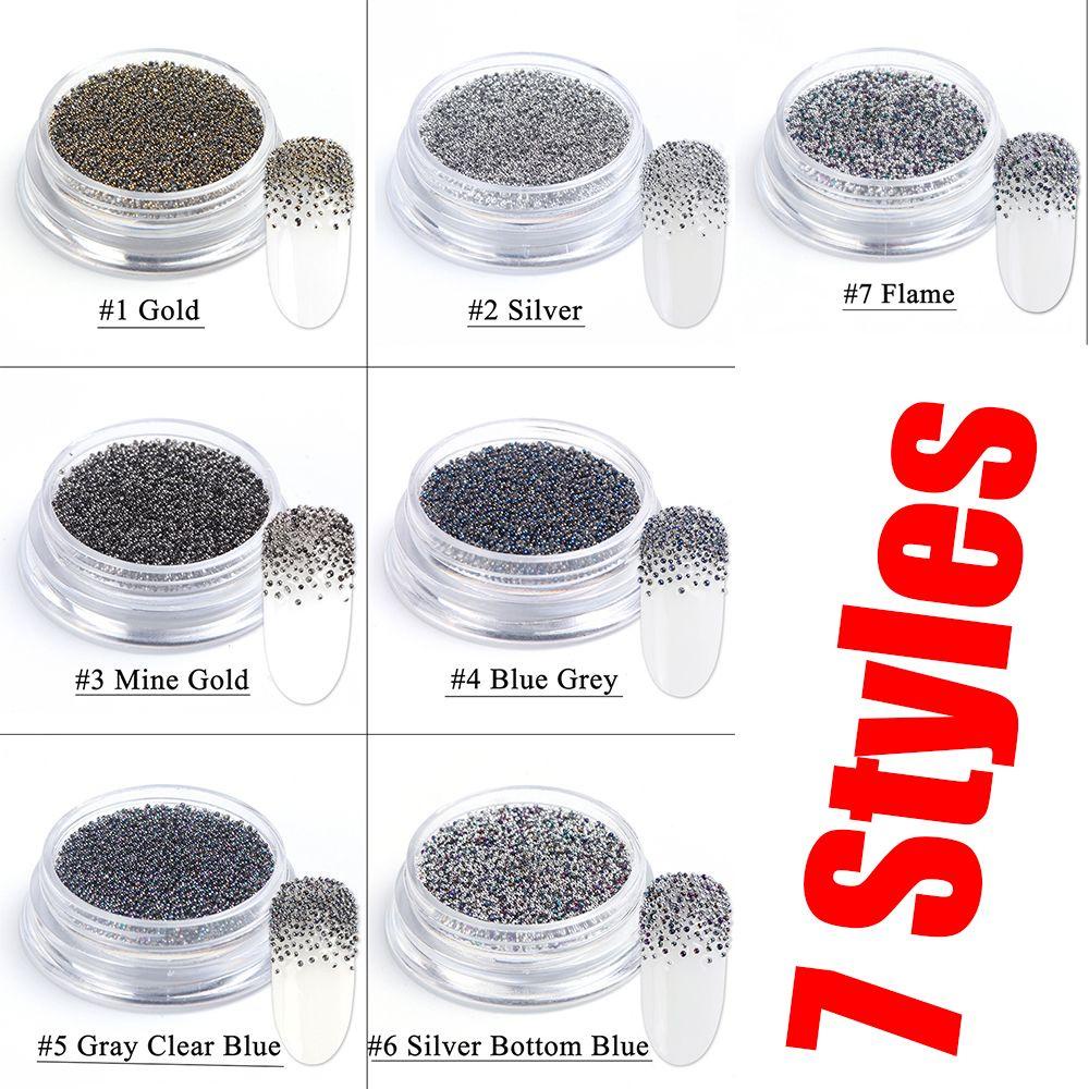 Manik-manik Berlian Imitasi Bentuk Bulat Kecil Warna Silver Untuk Nail Art