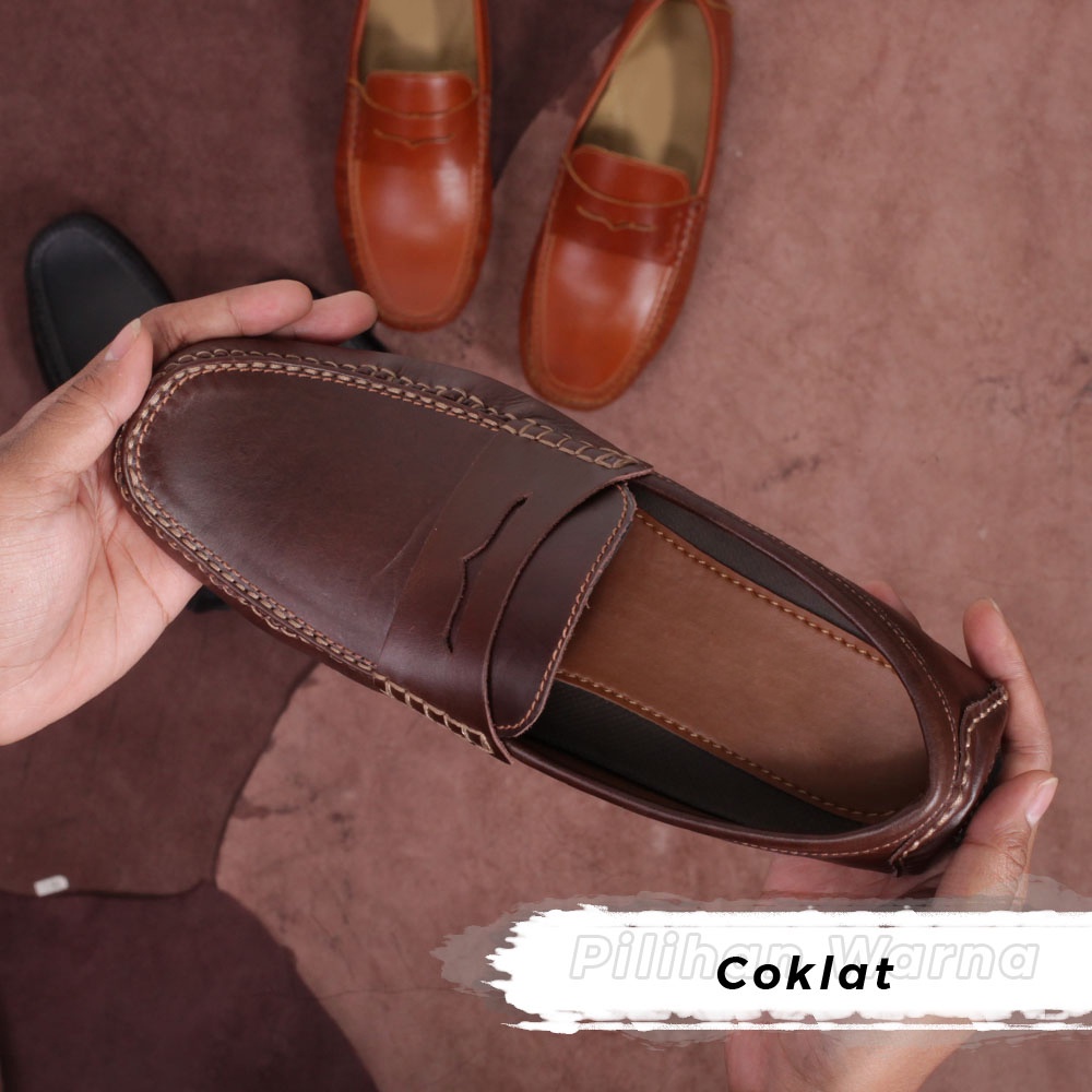 Sepatu Kulit Pria Asli Terbaik Sepatu Kantor Casual Kasual Kulit Sapi Asli Premium FR02 GARANSI ORIGINAL