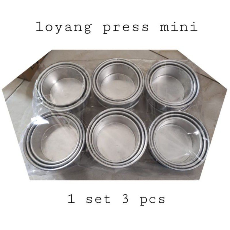 Loyang bulat mini bahan alumunium 1 set 3 pcs