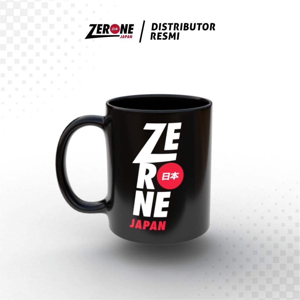 Mug Gelas Cangkir Tahan Panas by Zerone Japan Microwave Friendly Warna Hitam