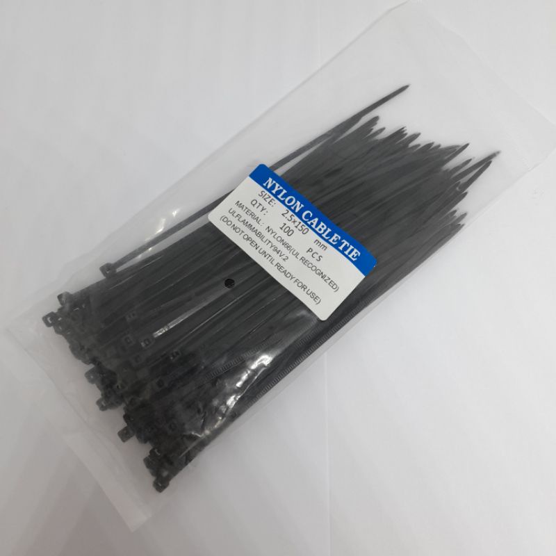 TALI TIES KABEL TIE CABLE TIS 2.5 X 150 MM 15 CM ISI 100 PCS HITAM