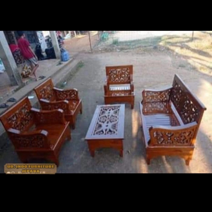 kursi Jepara meja kursi tamu kayu jati ukir asal jepara