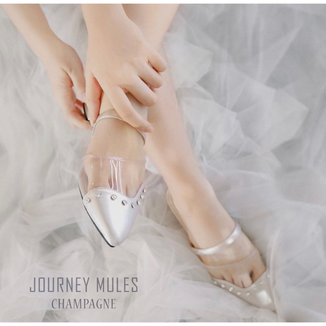 Valencia By Enrica - Journey Mules in Champagne - Size 35
