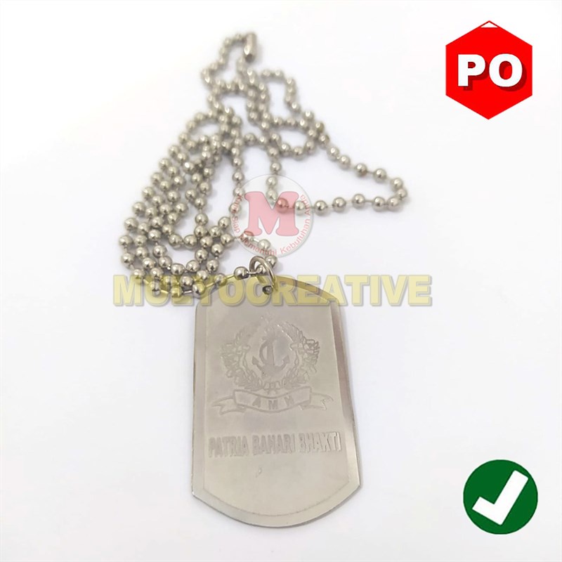 Kalung Army - Kalung Militer - Bahan Logam Custom Logo dan Nama