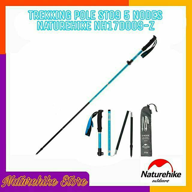 Tongkat Hiking Pendaki Gunung Camping Outdoor Trekking Pole ST09 5 Nodes Naturehike NH17D009-Z