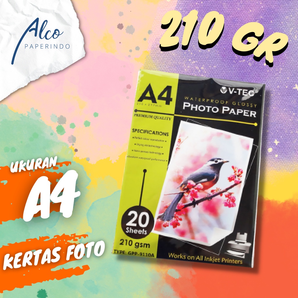 

Kertas Foto Murah Vtec 210 isi 20
