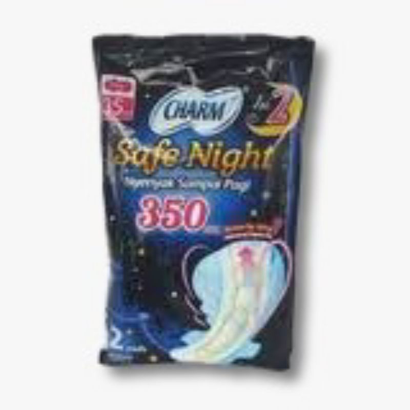 Charm Safe Night 35cm Kemasan Saset Renceng Pembalut Wanita Malem Nyenyak Sampai Pagi