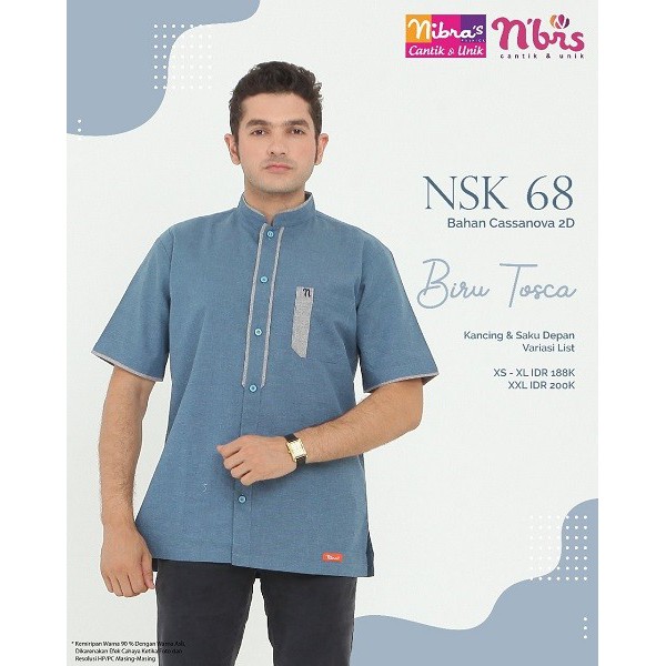 KOKO NSK 068 BIRU TOSCA BY NIBRAS CASUAL MUSLIM ELEGANT - Biru tosca, XS