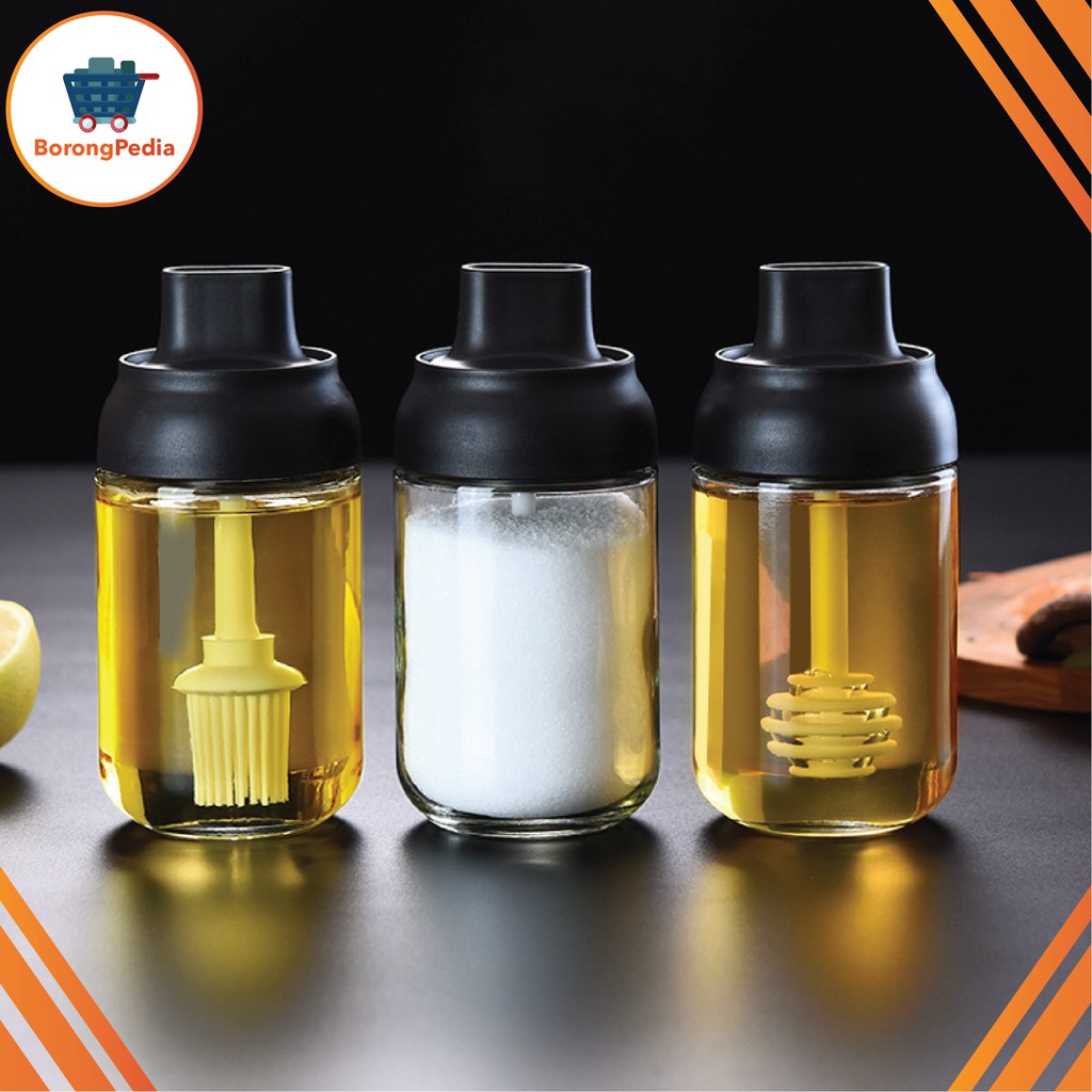 Botol Bumbu Kaca Serbaguna Gelas Wadah Garam Merica Toples Botol Bumbu Kaca Serbaguna Gelas Wadah Garam Merica Toples