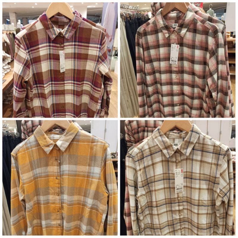 Kemeja cewek flanel Uniqlo