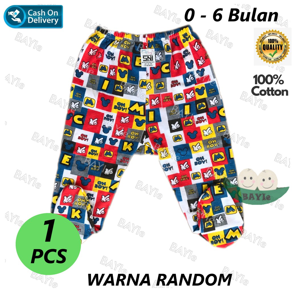 BAYIe - OBRAL!!  1 Pcs Celana Panjang TUTUP Bayi/Anak MICKEY MF 100% Katun DK TEBAL VELVET 0-6 bulan