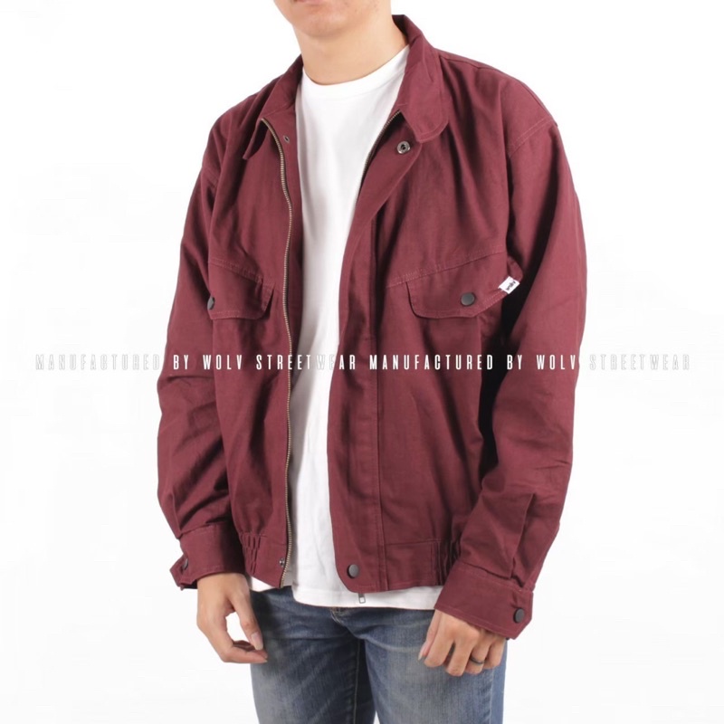 WOLV ORIGINAL Jaket Pilot Jaket Flight Jaket Vintage Jaket Bomber Maroon