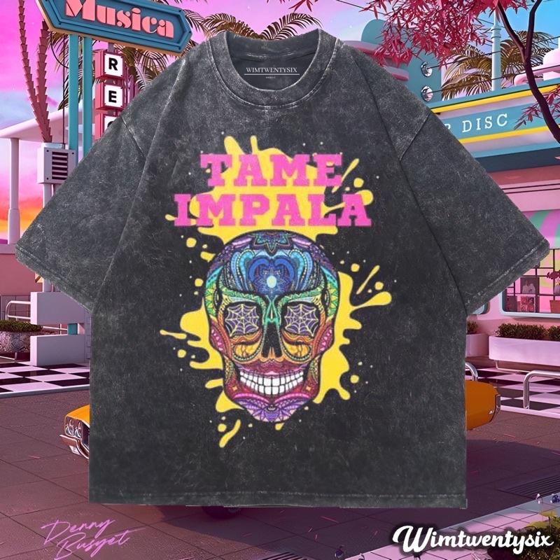 KAOS BAND TAME IMPALA THE SLOW RUSH WASHING VINTAGE TEE (OVERSIZE WASHED T-SHIRT)