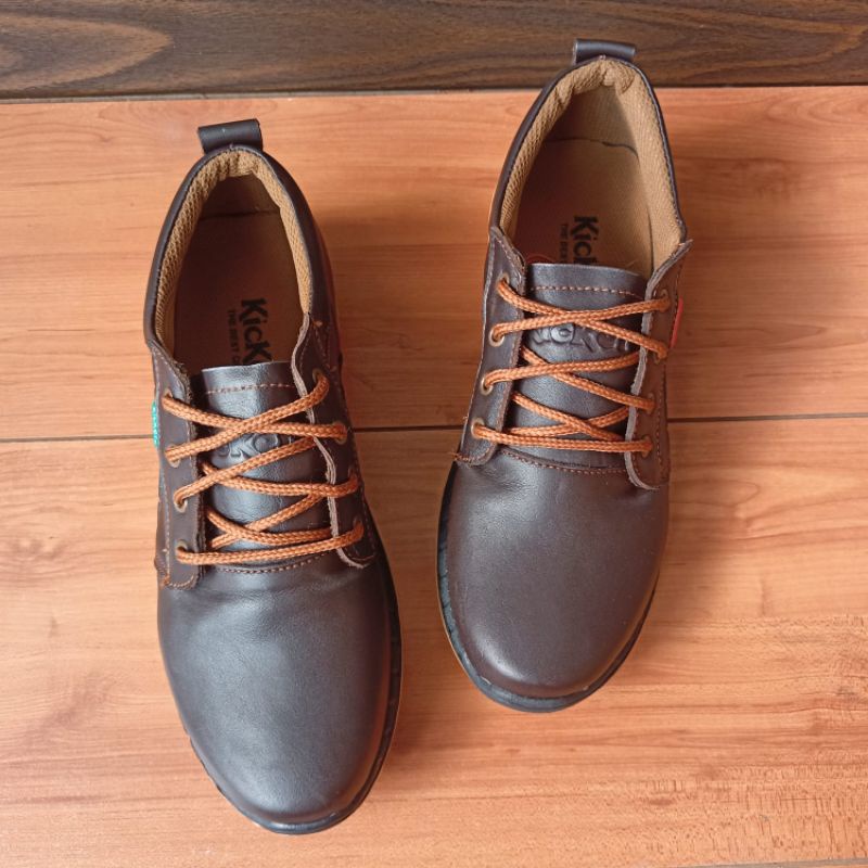 Kickers Sepatu Casual Kasual Sneakers Pria Bahan Kulit Asli Kekinian Murah