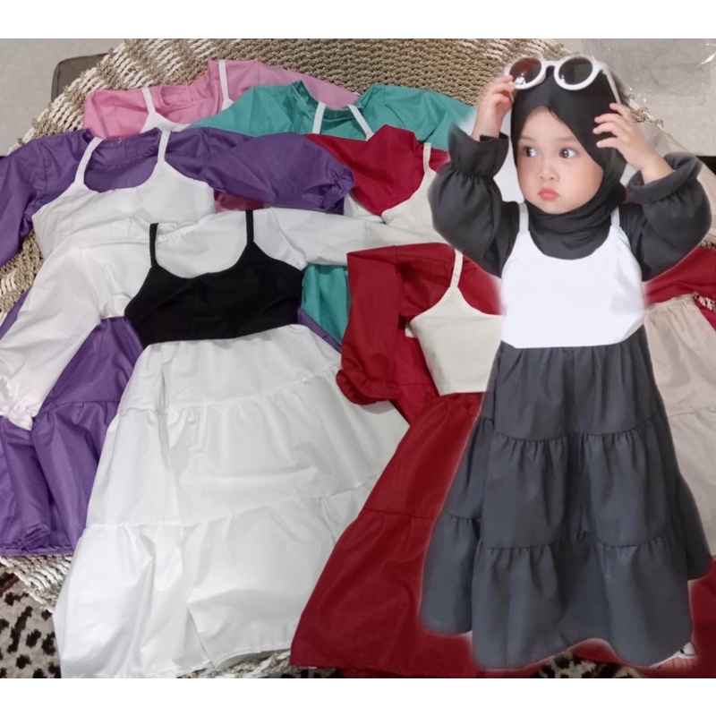 Gamis anak haruka dress + rompi anak