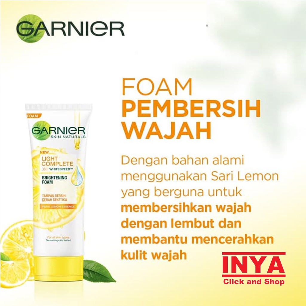 GARNIER LIGHT COMPLETE WHITESPEED BRIGHTENING FOAM 100ml - Sabun Muka