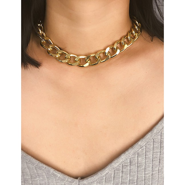 LRC Kalung Wanita Fashion 5.0 Thick Chain Frosted Necklace F28954