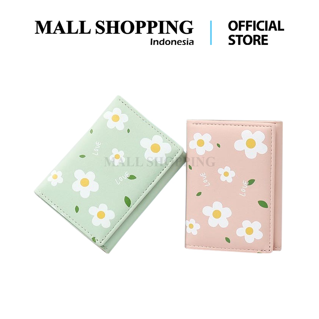 Dompet Lipat Wanita Dompet Mini Motif Flower Fashion Korea Import A66 MALL SHOPPING