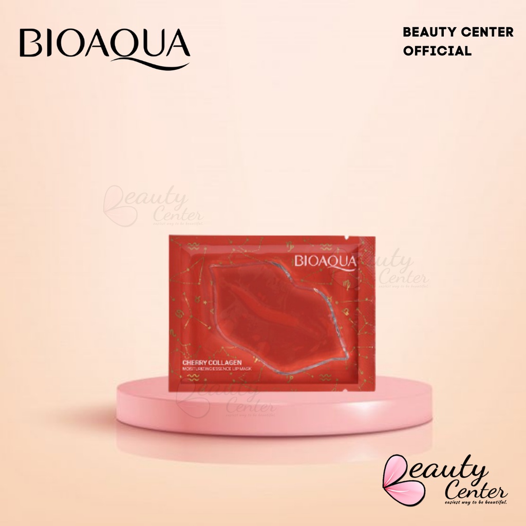 [1PCS] Bioaqua Masker Bibir Cherry Collagen Moisturizing Lip Mask Melembabkan &amp; Memudarkan Kerutan Bibir - BPOM 6 Gram