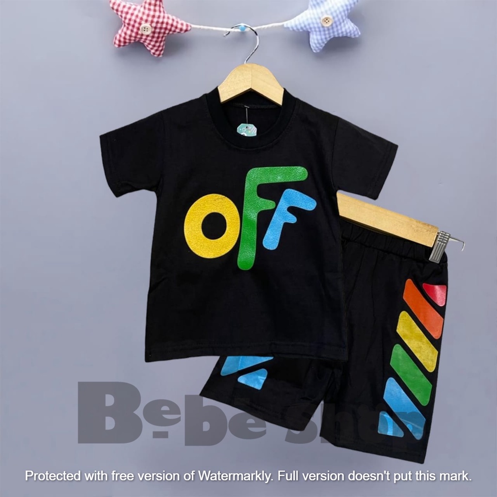 Setelan anak  laki-laki  bbahan katun motif terbaru usai 1 sampai 6 tahn warna hitam