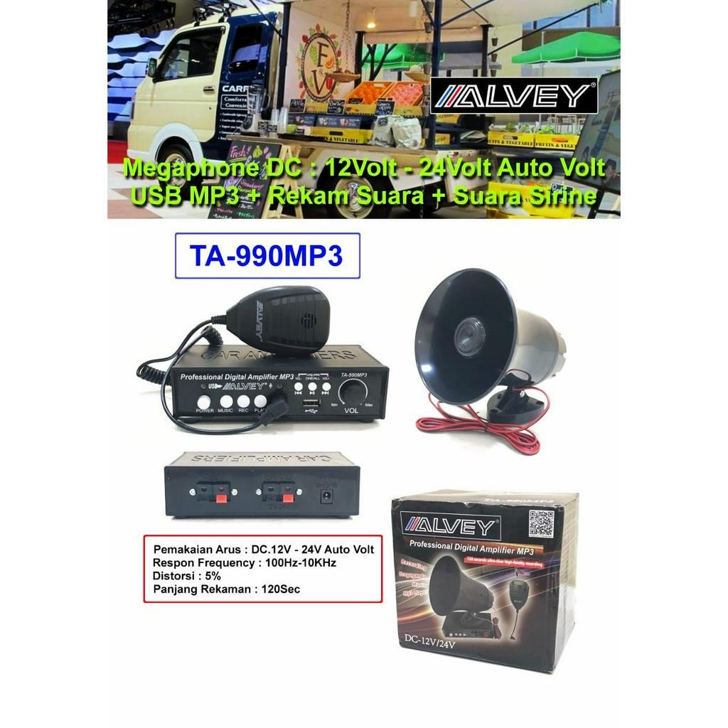 Toa Mobil ALVEY TA-990MP3 - Megaphone Mobil - Perekam Suara - Pengeras Suara - ALVEY TA-990 MP3 Toa Pengeras Suara Dilengkapi Amplifier Berkualitas - Megaphone speaker ice cream speaker es krim speaker es cream | FMS