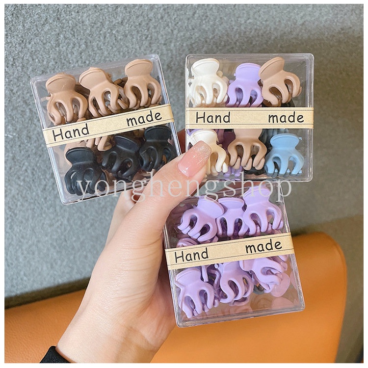 10pcs / Kotak Jepit Rambut Baret Mini Warna Matte Untuk Wanita