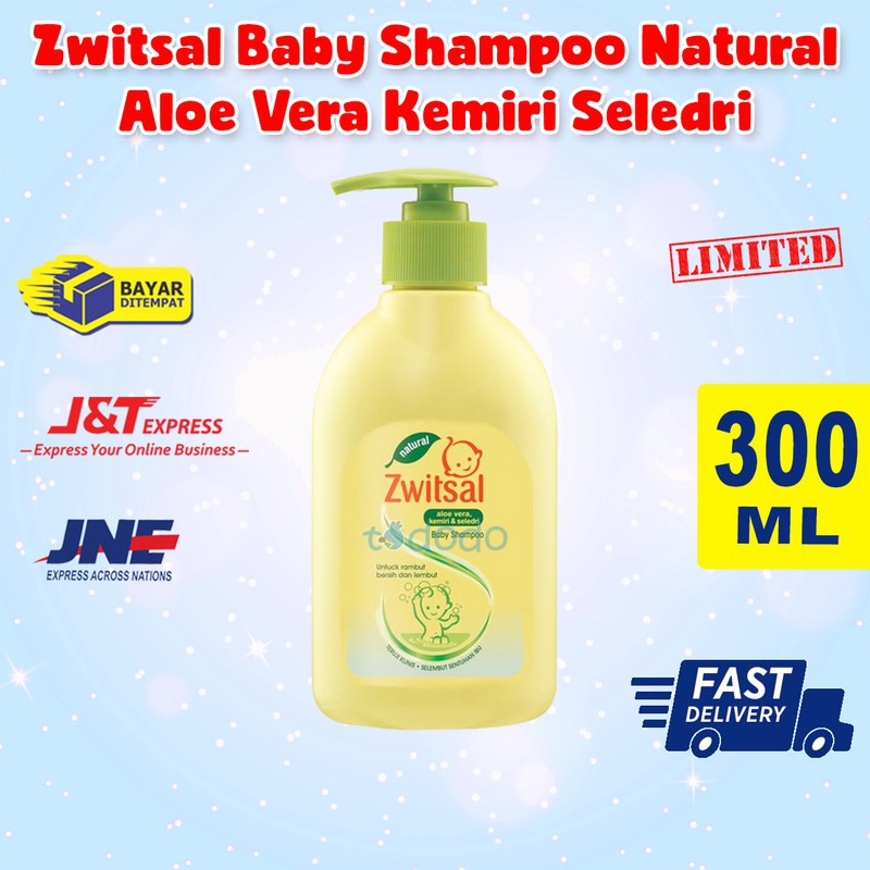Zwitsal Baby Shampoo Natural Aloe Vera Kemiri Seledri 300ml / Sampo Bayi