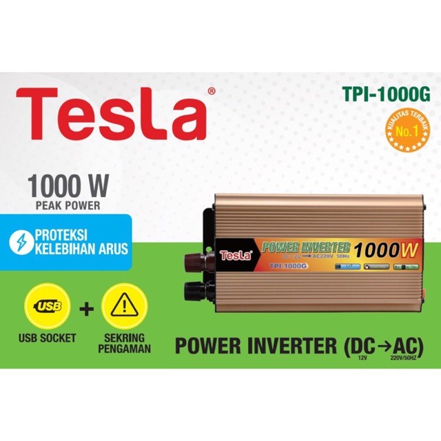 POWER INVERTER TESLA 1000W INVETER 1000WATT 1000 WATT DC 12V TO AC 220V