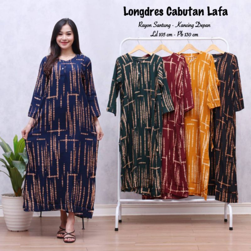 DASTER PANJANG BATIK - BUSUI DADA KANCING - SEMATA KAKI NON RUFFEL - DKAZA STORE-LAFA