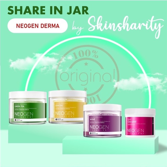 [SHARE IN JAR] NEOGEN Dermalogy Real Cica Pad Neogen Bio Peel Gauze Peeling Lemon Green Tea Wine 1Pad 3Pads 5Pads ORIGINAL 100%