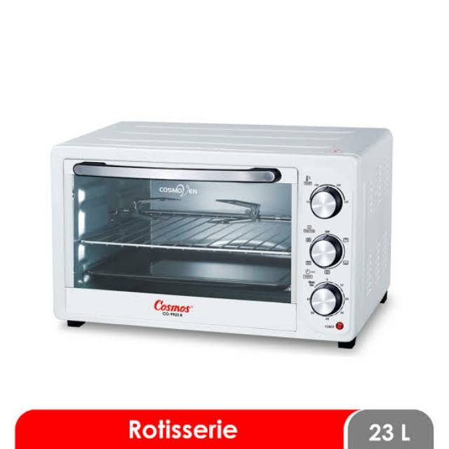 Cosmos CO 9923 RW (white) – Oven Rotisseries Stainless 23 Liter 800 Watt white MURAH BANGET / GARANSI RESMI