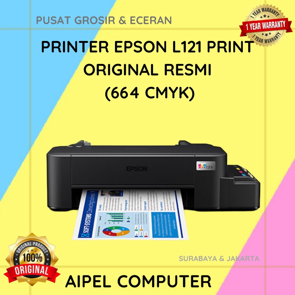 L121 | PRINTER EPSON L121 PRINT ORIGINAL RESMI (BLACK - 003 CMYK)