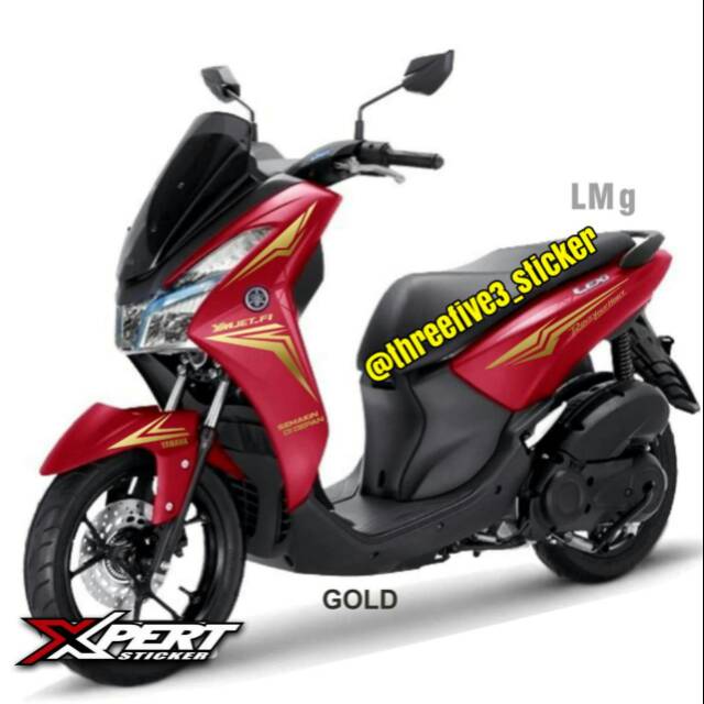 Sticker Cutting Yamaha LEXI Gold Motor Merah