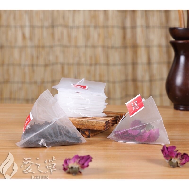 isi 1000pcs Tea bag Kantong Teh kosong Nylon Pyramid Empty Tea bag / Nylon bag Tea Leaf import