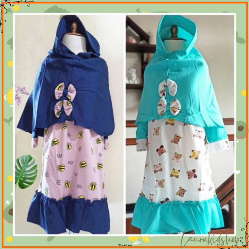 GAMIS ANAK SET KERUDUNG 3-10 TAHUN